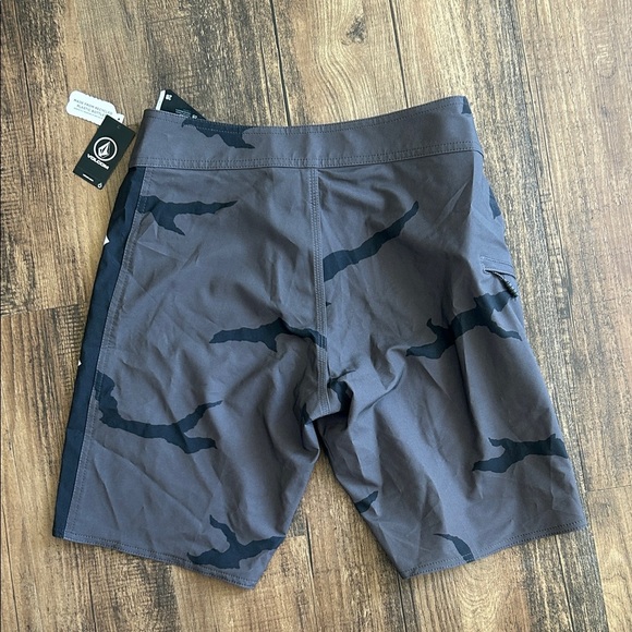 Volcom Men's Charcoal and Black Board Shorts - Picture 3 of 6